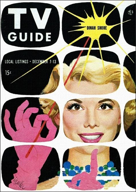 Dinah Shore on the cover of TV Guide, December 1957. Tallulah Bankhead, Dinah Shore, Tv Advertising, Classic Television, Matthew Perry, Vintage Tv, Retro Tv, Tv Guide, People Magazine