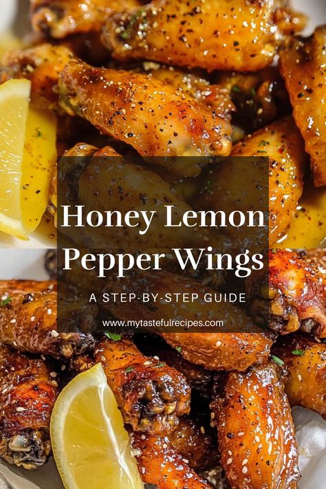 Love lemony dishes? These easy Honey Lemon Pepper Wings combine the sweetness of honey with a bold lemon punch and a peppery kick. The perfect game-day or dinner treat Fried Honey Lemon Pepper Wings, Boneless Lemon Pepper Wings, Honey Lemon Pepper Wings Air Fryer, Wet Lemon Pepper Chicken Wings Recipe, Wing Stop Lemon Pepper Wings Recipe, Easy Lemon Pepper Wings, Honey Lemon Pepper Sauce, Honey Old Bay Wings, Hot Honey Lemon Pepper Wings