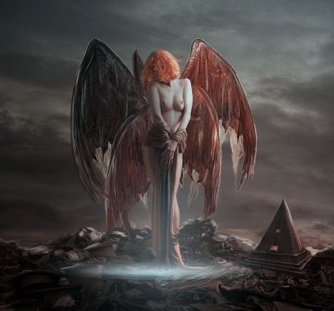 Redhead Angel, Dark Gothic, Dark Angel, Fairy Angel, Out Of This World, Contemporary Art, Game Of Thrones Characters, Angel, Deviantart