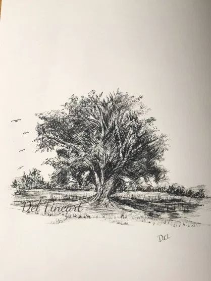 GUEST ARTIST: "The Love Of Learning" by Del ~ Doodlewash® Tree Line Drawing, Cottonwood Tree, Love Of Learning, Life Paint, Fine Art Painting Oil, Where I Live, Colored Pencil Drawing, Tree Line, Art Courses