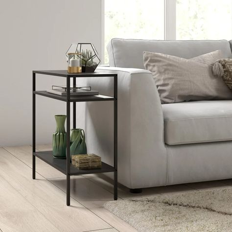 Level End Table & Reviews | AllModern Rectangular Side Table, Bronze Side Table, Glass Top End Tables, Glass End Tables, Sofa End Tables, Metal Side Table, Side Table With Storage, End Tables With Storage, Modern Furniture Living Room