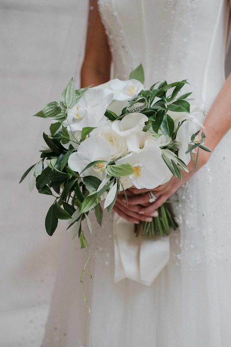 White Orchid Bouquet, Orchid Bridal Bouquets, Orchid Bouquet Wedding, Winston Flowers, Brides Flowers Bouquet, Eucalyptus Bouquet, Orchid Bouquet, White Weddings, Bridal Bouquet Flowers