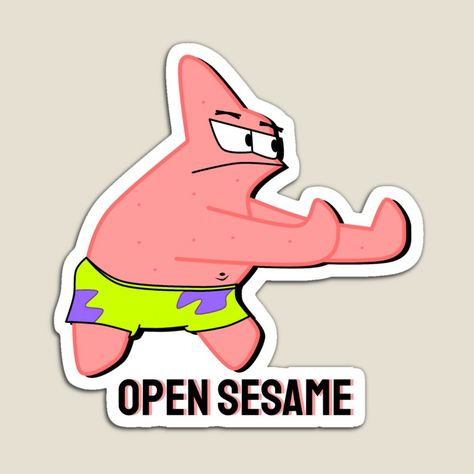 Patrick Sticker, Open Sesame, Sticker Patrick Wa, Patrick Star License, Its Okay To Not Be Okay Sticker, Patrick Star Meme Funny, Funny Patrick, Buy Stickers, Bts Fanart