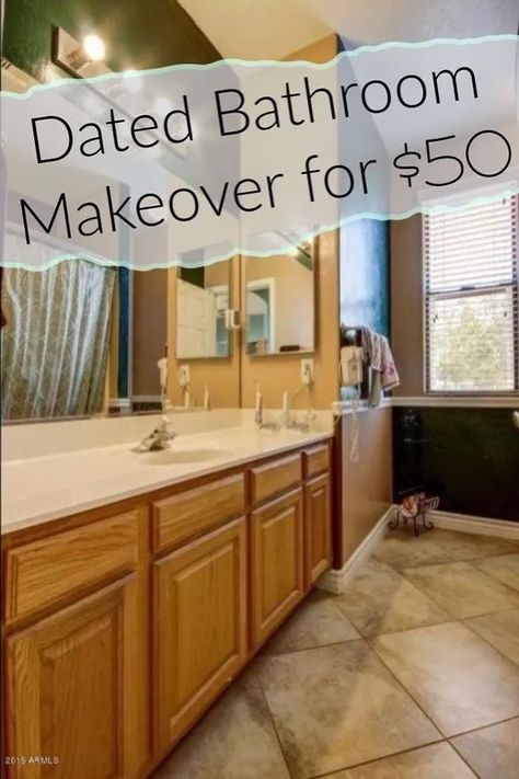 Transform your bathroom on a budget with this incredible $50 makeover! Discover this DIY bathroom vanity makeover before and after ideas on a budget. Elevate your bathroom's style with affordable updates. #BathroomMakeover #BudgetDecor #DIYHome #AffordableRenovation #PinterestIdeas #HomeImprovement #SmallBathroomIdeas #HometalkDIY Bathroom Remake, Long Bathroom Makeover, Small Bathroom Facelift, Contact Paper Bathroom Vanity, Bathroom Mirror Update Diy, Diy Apartment Bathroom Makeover, Refurbishing Bathroom Vanity, Small Budget Bathroom Ideas, Diy Rental Bathroom Makeover