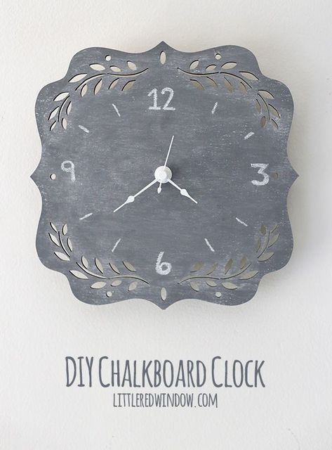 DIY Chalkboard Clock, super simple DIY project! | littleredwindow.com Cinnamon Stick Candle, Starburst Mirror, Pinterest Crafts, Diy Raised Garden, Diy Chalkboard, Work Diy, Beach Diy, 15 Diy, Craft Store