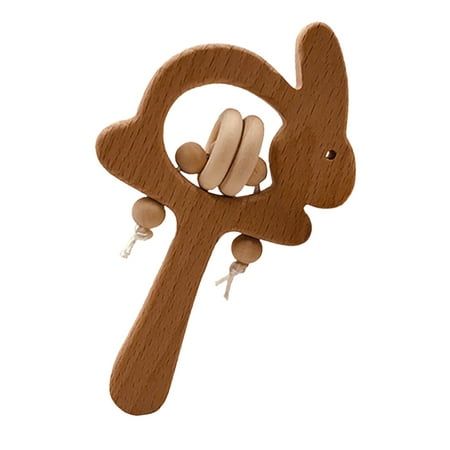 Wooden Bear RabbitBaby Rattles Bracelet Teething Pain Relief Gifts Small Bell Feature: [Reliable]: Give baby a reliable wooden teether to soothe the discomfort of teething and for sure that they are completely reliable. [Material]: The main body is made of beech wood, also known as aristocrat in wood, with hard texture, uniform impact resistance, smooth texture and smooth edges. It is better than plastic toys. [Sensory Development Encouragement]: Our soft and slim teething toy is designed for little hands. The stimulating and adorable shapes encourage baby to notice and grasp the toy with incredible sensory development skills. [Unique Design]: Wooden rattles make a wonderful wooden gift and a classic education learning tool. The teething rattle has a cute set of bracelets, enough to attrac Wooden Rattle, Baby Toys Newborn, Baby Sensory Toys, Baby Teether Toys, Skill Building, Baby Finger, Soothing Baby, Wooden Teether, Baby Toys Rattles