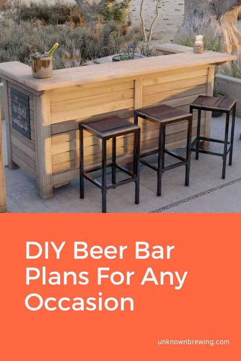 Diy Garage Bar Plans, How To Build A Bar, Diy Small Bar, Outdoor Bar Top Ideas, Diy Bar Top Ideas, Diy Beer Bar, Diy Beer Tap, Diy Home Bar Plans, Build A Bar Diy