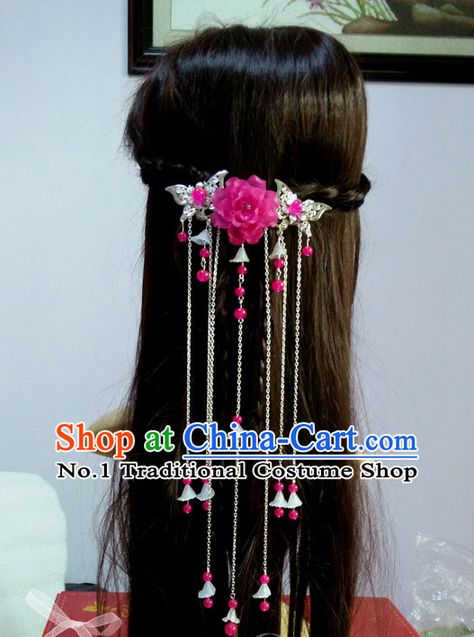 Chinese Kimono, Hanfu Accessories, Asian Accessories, Chinese Hairpin, Pink Hair Accessories, Accessories Inspiration, Future Doctor, Hair Jewellery, Chinese Hairstyle