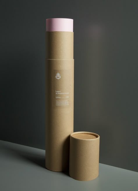 Poster tube designed by Graphical House for The Empire Café Packaging Tube Design, Poster Packaging Ideas, Cardboard Tube Packaging, Paper Tube Design, Tube Packaging Design, Poster Tube Packaging, Paper Tube Packaging, Poster Package, Poster Packaging