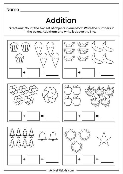 Pin on school Math Kindergarten Worksheets, Adding Worksheets, Kindergarten Math Worksheets Addition, Kindergarten Math Free, Kindergarten Math Worksheets Free, Math Kindergarten, Kindergarten Addition Worksheets, Addition Kindergarten, Worksheets Kindergarten