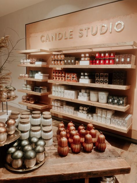 organization | candles | aesthetic | colors | artsy | home decor Artsy Home Decor, Candle Making Room, Artsy Home, Anthropologie Candle, Candle Organization, Candle Shelf, Candles Aesthetic, Country Candle, Candle Studio