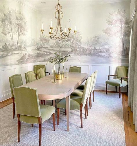 Project Spotlights 2021 – Susan Harter Muralpapers Susan Harter, Dining Room Murals, Dining Room Remodel, Dining Room Wallpaper, Dining Room Contemporary, Interior Design Dining Room, Dining Room Interiors, Furniture Office, Elegant Dining Room