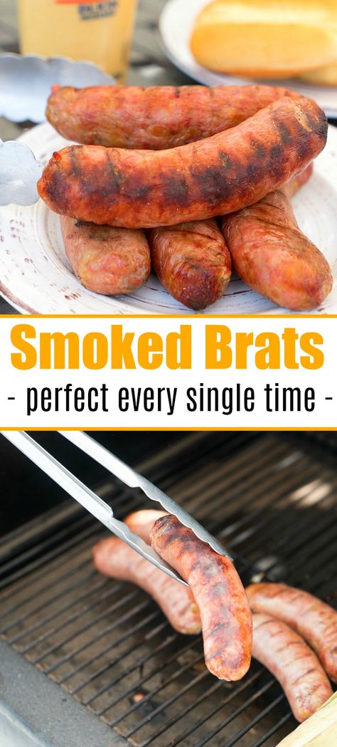 Smoker Cooking Times, Smoked Brats, Smoker Cooking Recipes, Smoker Grill Recipes, Smoker Recipes Electric, Traeger Cooking, Pellet Smoker Recipes, Traeger Grill Recipes, Healty Dinner