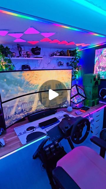 Eric Alves on Instagram: "The DLC coming, so let's back to training 💪 🤣 Elden Ring  . . . . . #gameroom #setup #videogames #eldenring #ps5controller #rgb #pccase #setupinspiration" Xbox Mounted On Wall, Xbox Setup Bedroom, Xbox Gaming Setup, Gaming Room Inspiration, Ps5 Setup, Gaming Room Design, Gaming Room Ideas, Ultimate Gaming Setup, Small Game Rooms