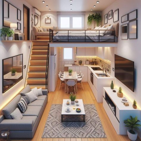 Loft House Design, Tiny House Loft, Tiny House Community, Tiny House Inspiration, Small Loft, Modern Tiny House, Loft House, Tiny Cabin, Tiny House Decor