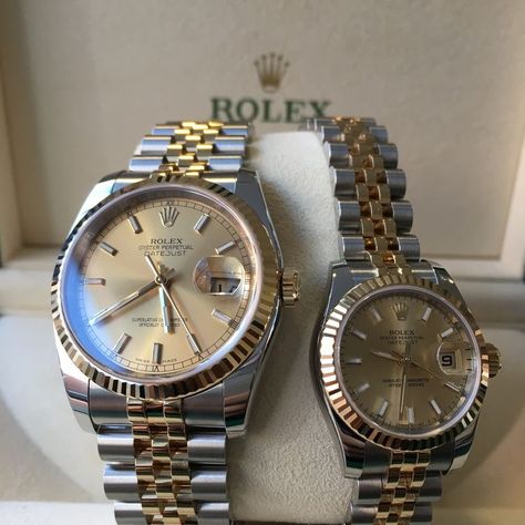 Couple Watches Set Luxury, His And Her Rolex Watches, His And Hers Rolex Watches, Rolex Couple Watch, Rolex Couple, His And Hers Rolex, Watch G Shock, His And Hers Watches, No Risk No Story