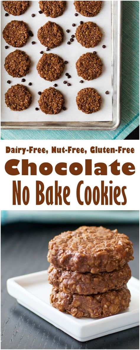 Chocolate No Bake Cookies Recipe, No Bake Cookies Recipe, Cookies Dairy Free, Dairy Free Cookie Recipe, Chocolate No Bake, Nut Free Cookies, Nut Free Desserts, Chocolate No Bake Cookies, Keto Kitchen