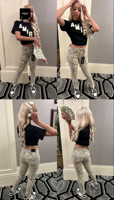 Outfit With Amiri Shoes, Black Amiri Shoes Outfit, Amiri Birthday Outfit, Birthday Outfits For 16th Birthday, Amiri Outfit Ideas, Flyshitonly Quote, Birthday Outfits With Jeans, Ptso Ideas Outfits Birthday, Amiri Outfits Black Women