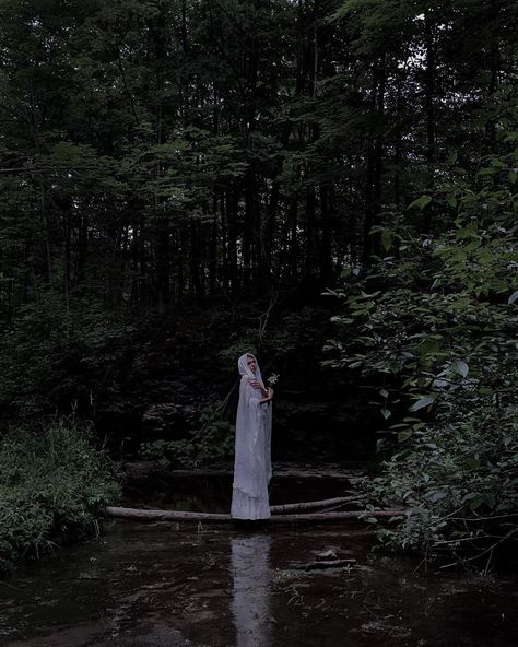 Swamp Witch Photoshoot, Witchy Water Photoshoot, Pond Photoshoot, Dark Faerie Aesthetic, Witchy Photography, Witchy Shoot, Haunting Photography, Witchy Photoshoot, Dark Faerie