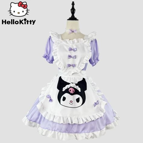 Uniform Outfits Anime, Restaurant Dress, Outfits Anime, Uniform Outfits, Short Curly Wigs, Women Y2k, Cute Costumes, Sanrio Kuromi, Elegant Dresses For Women