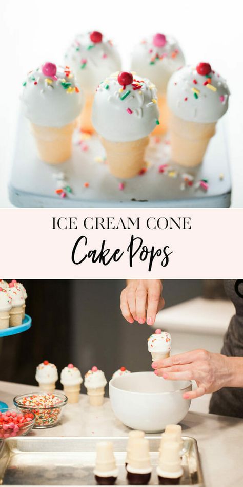 Playdate Snacks, Cone Cake Pops, Ice Cream Cone Cake Pops, Tiny Cake, Make Cake Pops, Ice Cream Cake Pops, Cone Cake, Red Velvet Ice Cream, Ice Cream Cone Cake