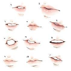 Anime Lips, Lip Drawing, Drawing Faces, Lips Drawing, Digital Painting Tutorials, Anime Drawings Tutorials, Drawing Tutorials, Art Tutorial, Art Tutorials Drawing