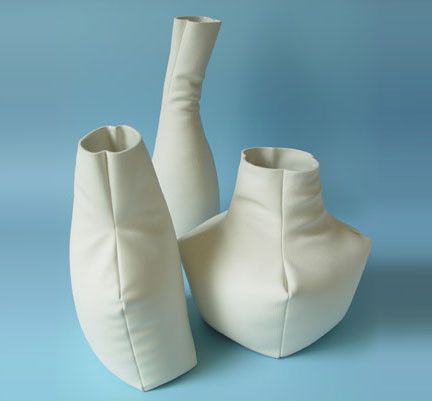 22 Unusual Vases Adding Interest and Creative Design Ideas to Interior… Leather Vase, China Dinnerware Sets, Porcelain Eggs, Unique Vases, Porcelain Jewelry, China Mugs, Ceramic Floor, Tall Vases, Chinese Porcelain