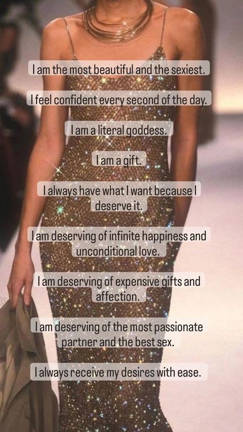 Money Affirmations Affirmations For Luxury Lifestyle, Luxury Lifestyle Affirmations, Mirror Work Affirmations, Goddess Manifestation, Luxury Affirmations, Self Concept Affirmations, Mirror Affirmations, Work Manifestation, Goddess Fashion