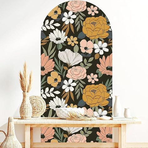 Amazon.com: VePret Flower Arch Wall Decals Peel and Stick, Large Floral Vinyl Wall Stickers, Removable Leaves Home Decor Art Wallpaper for Bedroom Living Room Classroom Office : Tools & Home Improvement Sticker Headboard, Arch Sticker, Headboard Wall Decal, Dark Watercolor, Headboard Decal, Wall Decals Living Room, Large Headboard, Wallpaper For Bedroom, Large Wall Decals