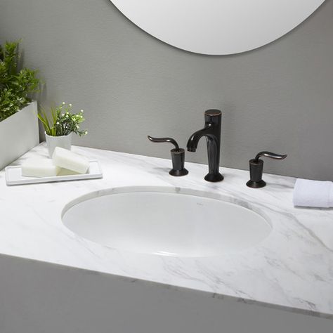 Found it at Wayfair - Elavo™ Ceramic Oval Undermount Bathroom Sink with Overflow $69.99 possibly2 for master. Bathroom Sink Faucets Brushed Nickel, Sink Undermount, White Vessel Sink, Rectangular Sink Bathroom, Bathroom Accessories Luxury, Contemporary Bathroom Sinks, Copper Bathroom, Trough Sink, Undermount Sinks