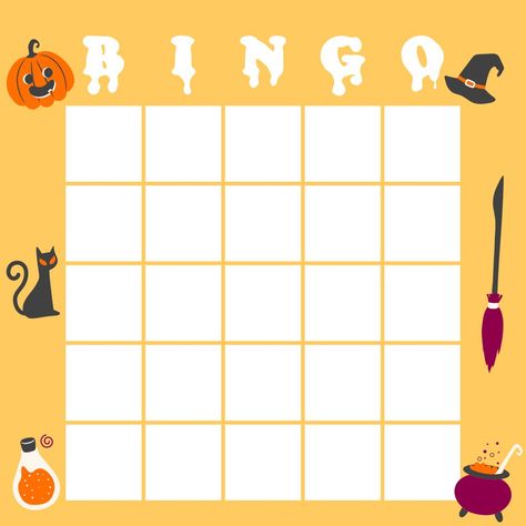 Blank Bingo Template Cute, Blank Bingo Cards Printable, Halloween Bingo Printable Free, Bingo Board Template, Blank Bingo Board, Halloween Packet, Halloween Bingo Printable, Boo Bags, Bingo Books