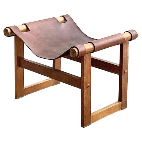 Midcentury Saddle Leather Safari Stool Hungary, circa 1970 For Sale at 1stDibs Beach Furniture, Chair Design Wooden, Wood Crafting Tools, Canvas Leather Bag, Leather Stool, Teak Chairs, Wood Arm Chair, Saddle Leather, Woodworking Furniture