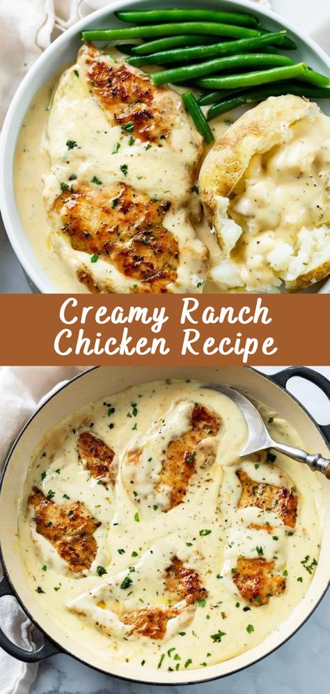 Creamy Ranch Chicken Recipe: A Delightfully Flavorful Dish Indulge in the creamy, zesty goodness of a dish that’s both comforting and full of flavor with this Creamy Ranch Chicken recipe. This delectable creation brings together tender chicken with the rich flavors of ranch seasoning, creating a harmonious marriage of textures and tastes. Whether you’re looking […] The post Creamy Ranch Chicken Recipe appeared first on Cheff Recipes. Chicken Dinner Recipes Easy, Creamy Ranch Chicken Recipe, Creamy Ranch Chicken, Easy Chicken Dinner, Ranch Chicken Recipes, Creamy Ranch, Dinner Recipes Easy, Easy Chicken Dinner Recipes, Comfort Food Recipes Dinners