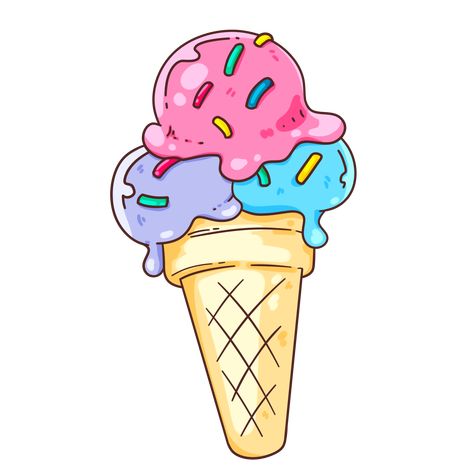 Clip Art Ice Cream, Ice Cream Cartoon Images, Ice Cream Cartoon Cute, Animated Ice Cream, Ice Cream Drawing For Kids, Ice Cream Animation, Character Ice Cream, Ice Cartoon, Ice Cream Clip Art