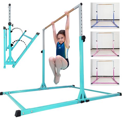 PRICES MAY VARY. [Foldable in seconds to save space] Seliyoo gymnastics bar designed for ease of assembly, ease folding of the gymnastics bar. and very stable for training ,fortunately! we did it, The new design foldable gymnastics bar have 3 base bars than other brands, additional big wheels can move the bar to store anywhere even can operate by a kid .It is perfect gymnastics equipment for your daughter as gift for birthday, holidays, Christmas day or new year as son on.. 〖Professional Gymnast Gymnastics Equipment For Home, Gym Center, Gymnastics Equipment, Kids Gymnastics, Gymnastics Gym, Gymnastics Skills, Gymnastics Training, Gymnastics Mats, Gym Mats