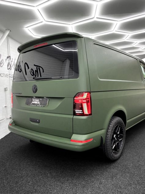 T4 Transporter, Vw T6, Camper Vans, Vw Transporter, Personal Portfolio, Vinyl Wrap, Car Wrap, Vw Bus, Military Green