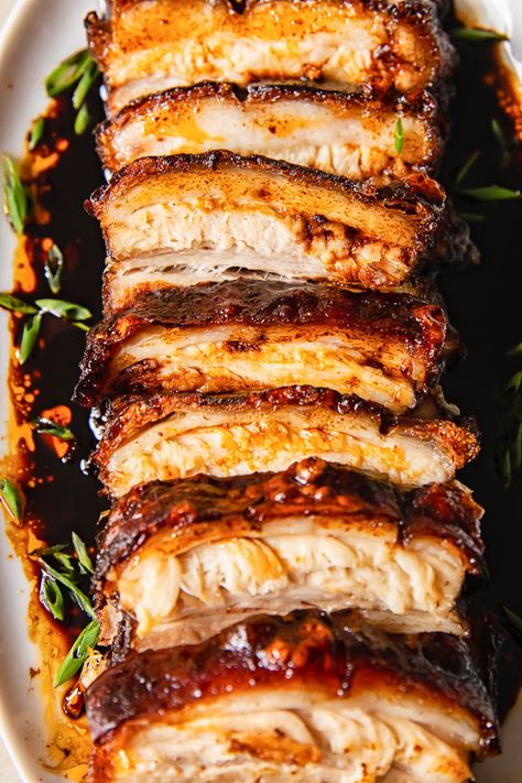 Crispy Honey Soy Pork Belly Honey Soy Pork, Air Fryer Pork Belly, Asian Pork Belly, Pork Belly Recipes Crispy, Air Fryer Pork, Asian Pork, Braised Pork Belly, Pork Belly Recipes, Crispy Pork Belly