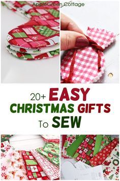 Free Diy Christmas Gifts, Sewing Gifts Christmas, Beginner Sewing Christmas Gifts, Diy Sewn Ornaments, Christmas Projects To Sew, What To Make With Christmas Fabric, Sewing Projects For Beginners Easy, Homemade Sewn Christmas Gifts, Quilted Christmas Gifts To Make