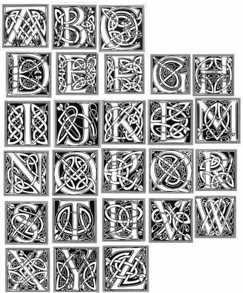 Celtic Letters Celtic Letters, Celtic Alphabet, Letters Ideas, Alfabet Letters, Celtic Knot Designs, Book Of Kells, Celtic Patterns, Celtic Knotwork, Celtic Knots