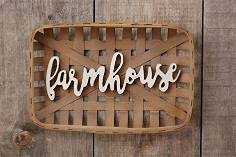 Audrey's Farmhouse Tobacco Basket 12" x 17.75" #ad #afflink #ModernFarmhouse #HomeDecor #FarmhouseDecor #FrenchCountry #ShabbyChic Rustic White Farmhouse, Basket Wall Hanging, Small Room Decor, Basket Wall, Wall Basket, White Farmhouse, Rustic White, Baskets On Wall, Home Decor Inspiration