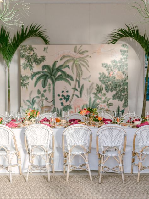 Tropical Rehearsal Dinner, Rehearsal Dinner, Rehearsal Dinners, Palm Trees, Trees, Weddings, Pink