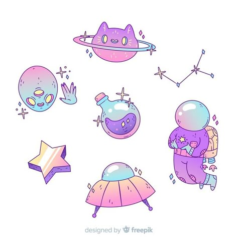 Cute cartoon space sticker collection Fr... | Free Vector #Freepik #freevector #design #cartoon #sticker #space Cartoon Space, Space Drawings, Arte Do Kawaii, Kawaii Stickers, Kawaii Drawings, Kawaii Art, Sticker Collection, Aesthetic Stickers, Illustration Vector