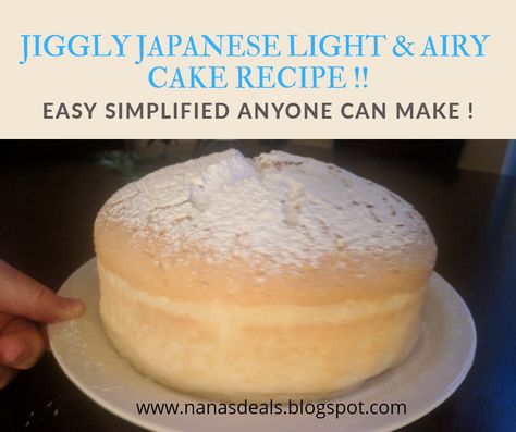 Japanese Cotton Jiggle Cake, Japanese Jiggly Cake Recipe, Jiggle Cake Recipe, Japanese Cloud Cake, Japanese Cotton Cake, Jiggly Cake Recipe, Cotton Cake Recipe, Japanese Jiggly Cake, Jiggly Cheesecake Recipe