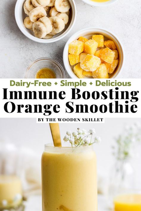 Healthy Immune Boosting Smoothie, Essen, Orange Immunity Bowl, Immune Boost Smoothie, Smoothie Recipes Winter, Sick Day Smoothie, Smoothies For Sickness, Immune Smoothie Recipes, Sick Smoothie Recipes