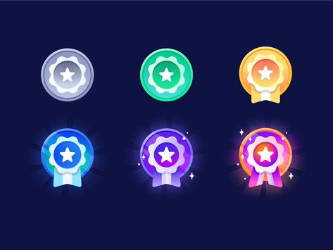 Rank Ribbons by Brittany Martinez on Dribbble Crown Frames, Badge Icon, Data Visualization Design, Star Badge, Ui Design Website, Ui Game, Game Ui Design, Game Props, Certificate Design