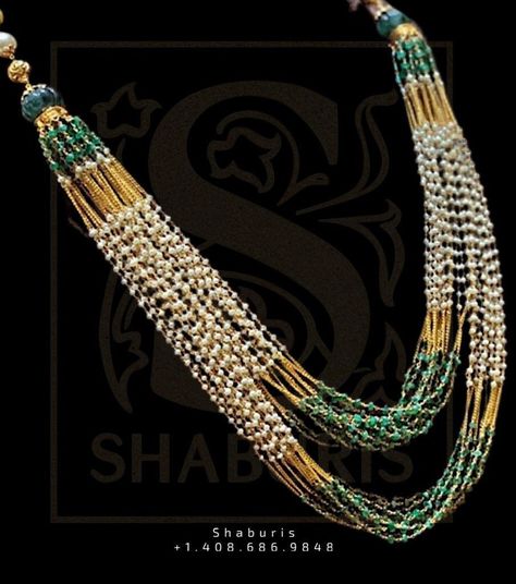 Pearl emerald mala ,Pure Silver Jewellery Indian ,Fresh Water Pearls,Pakistani Jewelry,Indian Bridal,Indian Wedding Jewelry-NIHIRA-SHABURIS Emerald Mala, Pure Silver Jewellery Indian, Bridal Indian, Pearl Cluster Necklace, Indian Wedding Jewelry Sets, Beautiful Gold Necklaces, Pearl Necklace Designs, Silver Jewellery Indian, Jewellery Indian