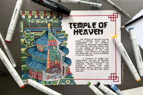 Temple Of Heaven Drawing, Asian Architecture Drawing, Architectural Plates Hoa, Temple Architecture Drawing, Architecture Sheet Presentation Handmade, Architecture Plates Layout, Architecture Plates, Temple Of Heaven Beijing, Architecture Names