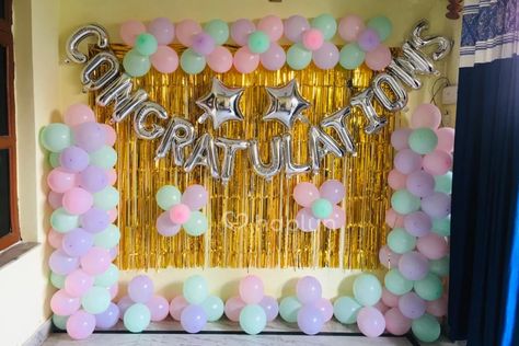 Make their retirement memorable and unforgettable with balloons and backdrop wall decoration. White Board Decoration Ideas, Freshers Party, Retirement Decorations, Umbrella Decorations, Backdrop Wall, Balloon Ribbon, Pastel Balloons, Metallic Balloons, Board Decoration