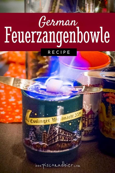 German Feuerzangenbowle recipe & where to buy a Feuerzangenbowle set (fire tong punch bowl set). Incl. Feuerzangenbowle rum & Feuerzangen sugar cones. German Mulled Wine Recipe, Mulled Wine Recipe, Mulling Spices, Sugar Cones, Burnt Sugar, German Christmas Markets, Punch Bowl Set, Rum Punch, Vacation Inspiration