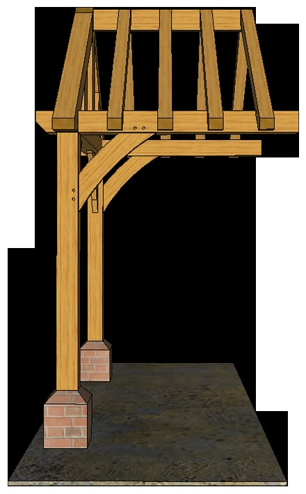 2 POST PORCHES — TIMBER FRAME PORCHES Porch Building Ideas, Porch Roof Styles, Timber Frame Shed, Front Porches Ideas, Oak Porches, Oak Pergola, Porch Shelter, Oak Gazebo, Front Porch Pergola